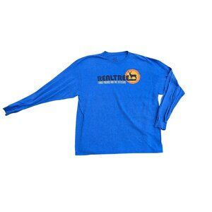 Realtree Mens Blue Long Sleeve Shirt 2XL Family Friends & The Outdoors Graphic T